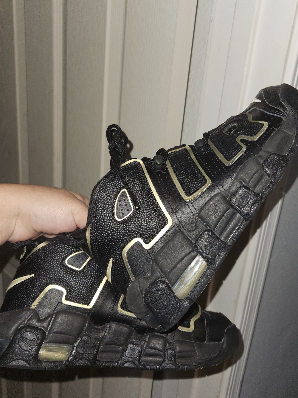 Nike Kids Black and Cream Air-Style Sneakers